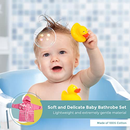 Spasilk 100% Cotton Hooded Terry Bathrobe with Booties — Baby Girl Gifts — Baby Boy Gifts — One Size — Shower Gift - Image 5