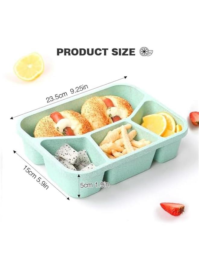 HOOKOR Meal Prep Containers Reusable - 4 Pack Bento Lunch Box, 4-Compartment Snackle Box for School Work Travel, Lunch Containers for Adults, Bento Box for Kids (Multicolor-4 Compartments)  - Image 2