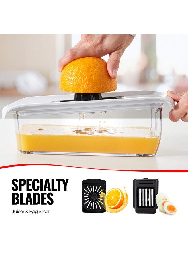Fullstar Fullstar Mandoline Slicer for Kitchen, Fruit Cutter, Cheese Grater, Cucumber Slicer, Veggie Spiralizer, Food Cutter & Kitchen Gadgets with Safety Glove (11 in 1, White) - Image 4