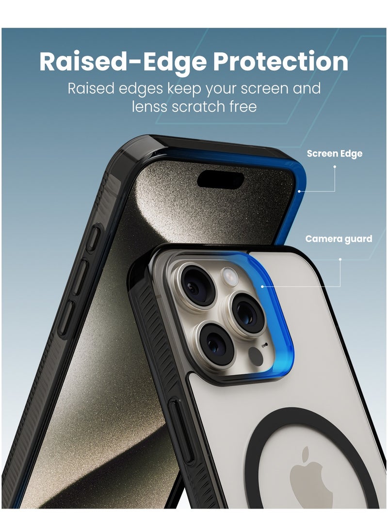 Moxedo Magnetic Protective Case 360 Protection Clear Case Hard PC with Built-in Strong Magnets Compatible with Magnetic Safe Designed for iPhone 15 Pro 6.1 inch (Black) - Image 4