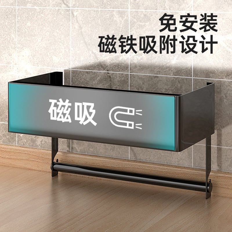 Magnetic Suction Refrigerator Rack Non-Perforated Kitchen Multi-Purpose Storage And Finishing Rack With Rod Thickened Multi-Layer Strong Bearing Capacity - Image 4