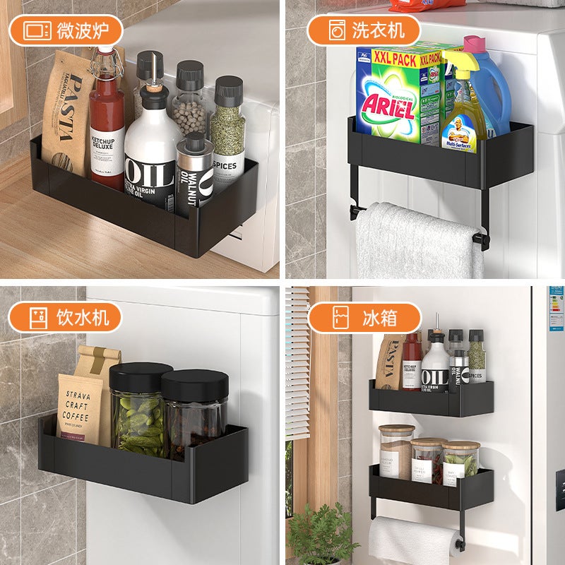 Magnetic Suction Refrigerator Rack Non-Perforated Kitchen Multi-Purpose Storage And Finishing Rack With Rod Thickened Multi-Layer Strong Bearing Capacity - Image 5