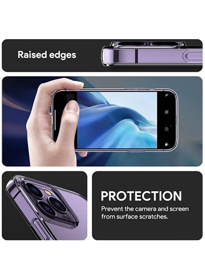 Clear iPhone Case for iPhone 14 Pro Anti-yellowing Anti-drop Anti-Scratch Comfortable Grip Shock Absorption Hard Back Anti-Explosion Back Ultra Thin Full Cover Case Clear Cover Compatible with iPhone 14 Pro - Image 2
