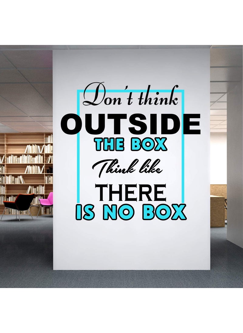 StickMe - StickMe 'Think Outside The Box - Typography - Office - Inspirational - Motivational - Quotes - Wall Sticker ' -SM609 (Multi Colour, Vinyl - 55cm X 55 cm) - Image 1