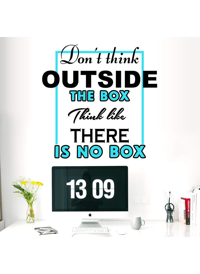 StickMe - StickMe 'Think Outside The Box - Typography - Office - Inspirational - Motivational - Quotes - Wall Sticker ' -SM609 (Multi Colour, Vinyl - 55cm X 55 cm) - Image 1