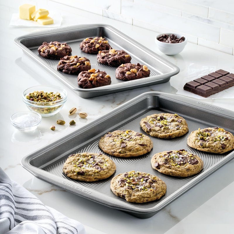 Circulon Nonstick Bakeware Set, Nonstick Cookie Sheet / Baking Sheet - 2 Piece, Gray - Image 2