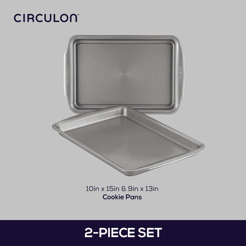 Circulon Nonstick Bakeware Set, Nonstick Cookie Sheet / Baking Sheet - 2 Piece, Gray - Image 3