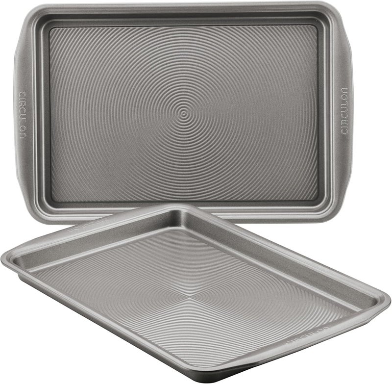 Circulon Nonstick Bakeware Set, Nonstick Cookie Sheet / Baking Sheet - 2 Piece, Gray - Image 1