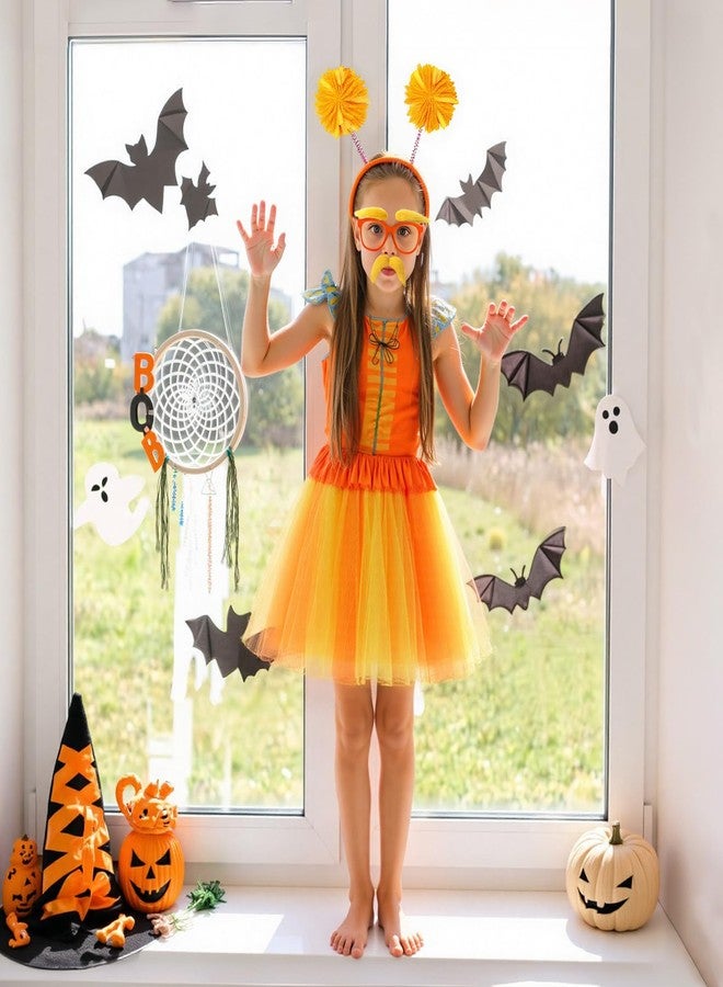 Pextian Orange Little Girls Halloween Costume,Kids Halloween Costumes for Girls 3-8 - Image 2