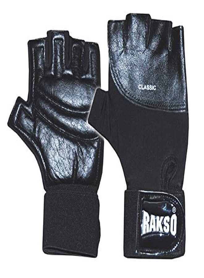 RAKSO Modal Classic 002 Unisex Leather Gym Gloves for Men Women Professional Weightlifting, Fitness Training and Workout | with Half-Finger Length - Image 2