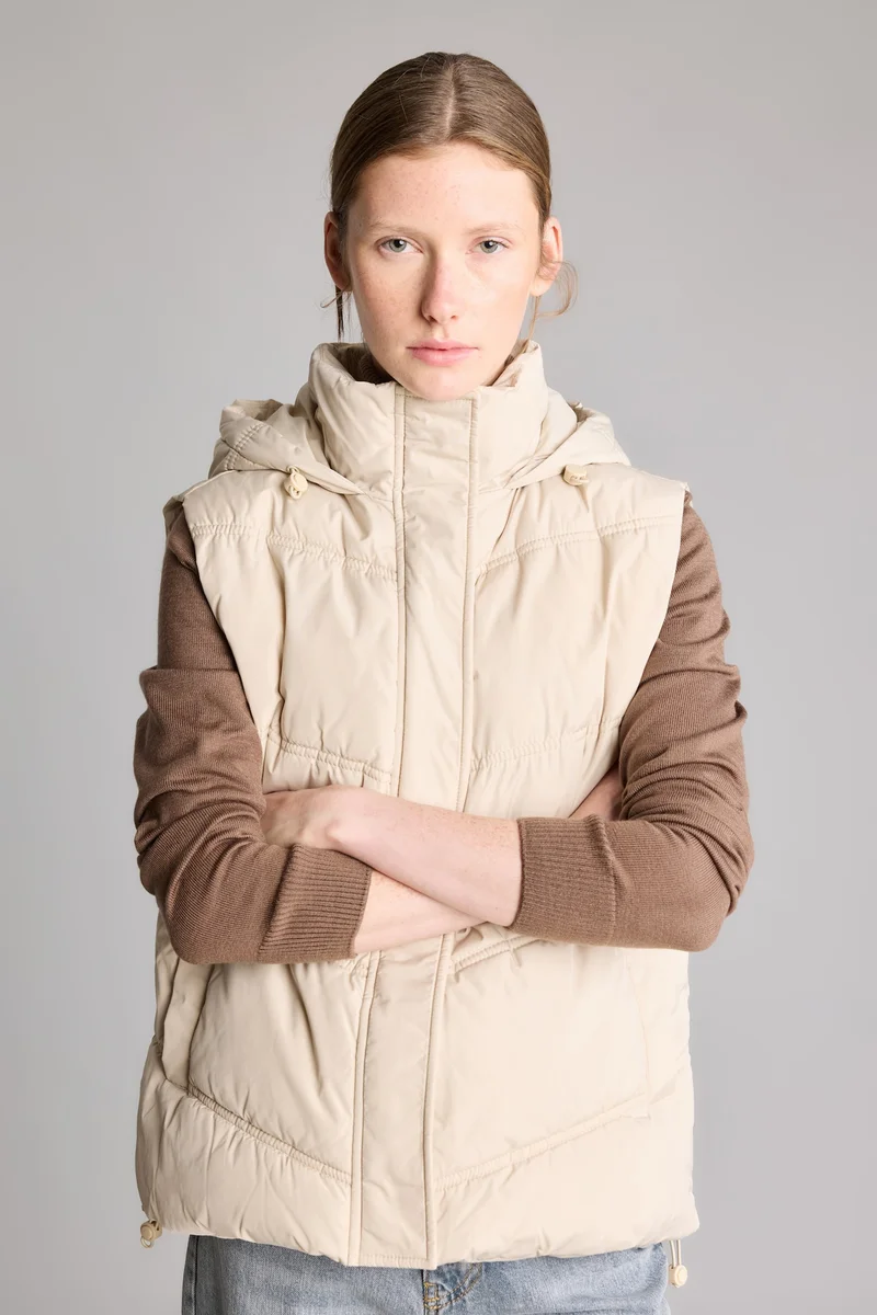 Defacto  Regular Fit Hooded Snap-Button Vest for Women | Best Price UAE
