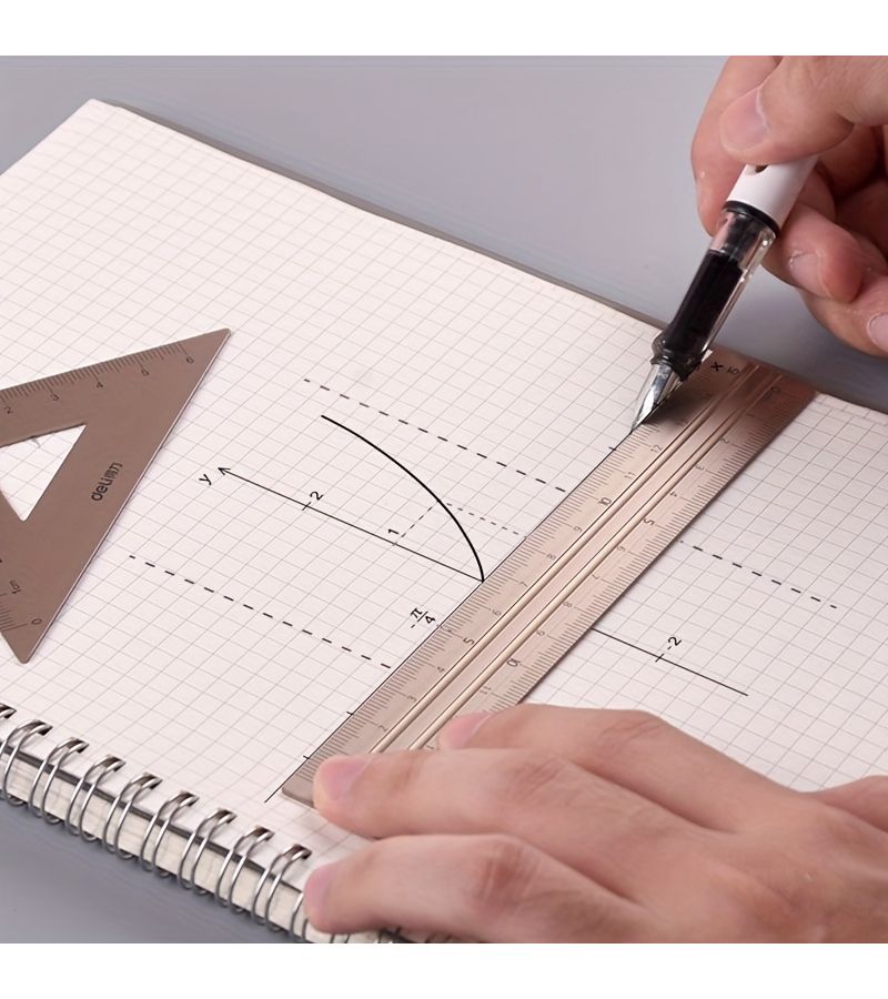 طقم رسم أزرق من الألومنيوم مقاس 5.91 بوصة، مسطرة رياضية متينة ومنقلة لطلاب المدارس - Image 3