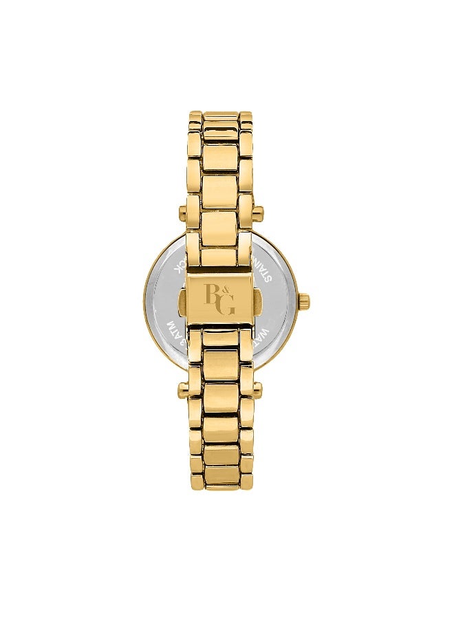 B&G Women's Gold Round Analog Dial with Gold Alloy Band Watch - 35mm - R3853302509 - Image 4