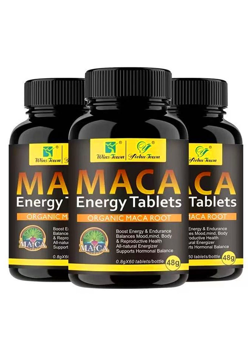 وينز تاون يدعم MACA العضوية الطبيعية صحة الرجال ويحسن الطاقة والتحمل 60 قرصًا  - Image 1
