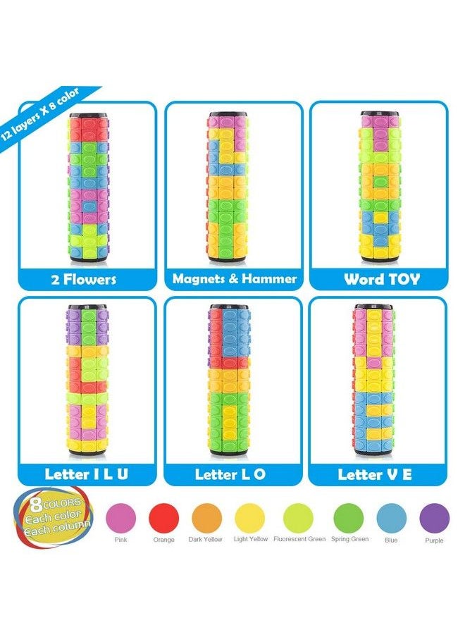 R.Y.Toys Rotate And Slide Puzzlepatented Fidget Cube(Restore Order/Create Patterns) 8 Colors,12 Layersdetach Piece For Quick Play,Fidget Toys,Brain Teaser,Sensory Toys,Easter Basket Stuffer  - Image 3
