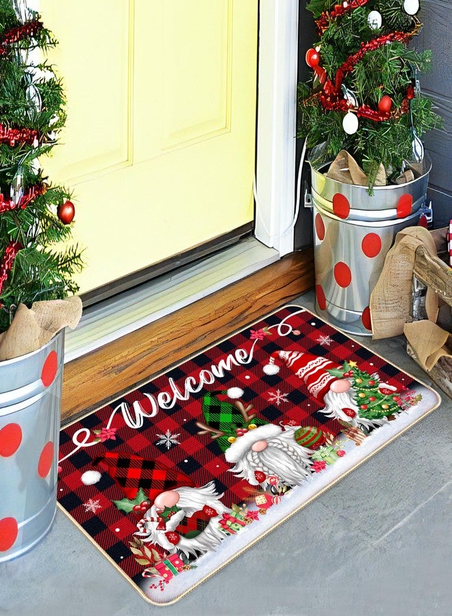 TREWAVE Christmas Welcome Decorative Doormat Christmas Gnome Door Mat Non Slip Rubber Backing Floor Mat Seasonal Winter Holiday Front Porch Rugs for Outdoor Indoor Entrance, 29 x 17 Inch - Image 5