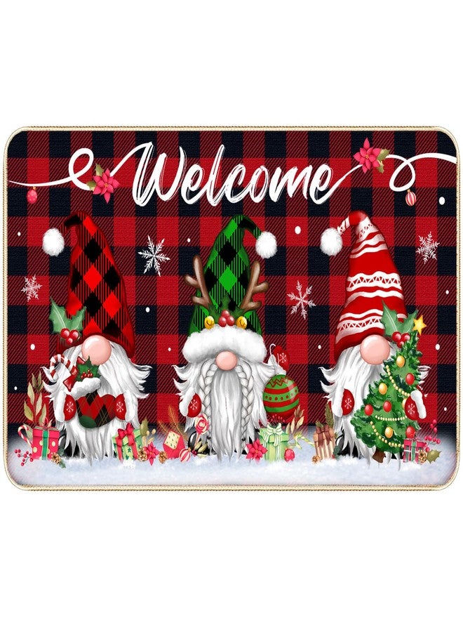 TREWAVE Christmas Welcome Decorative Doormat Christmas Gnome Door Mat Non Slip Rubber Backing Floor Mat Seasonal Winter Holiday Front Porch Rugs for Outdoor Indoor Entrance, 29 x 17 Inch - Image 1