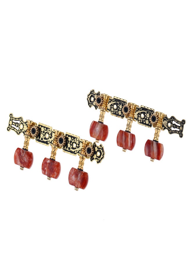 Alice AO-020HV2P 2pcs(Left + Right) Classical Guitar Tuning Key Gold /Black Plated Peg Tuner Machine Head(long) String Tuner - Image 1