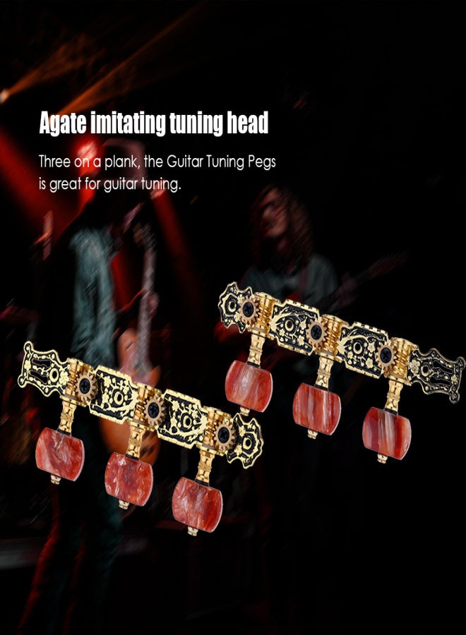 Alice AO-020HV2P 2pcs(Left + Right) Classical Guitar Tuning Key Gold /Black Plated Peg Tuner Machine Head(long) String Tuner - Image 3