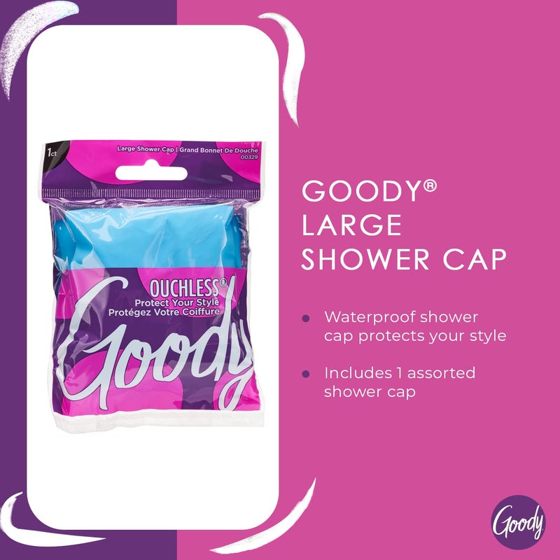 Goody Styling Essentials Shower Cap, 1 Count - Protect Your Hairstyle While Remaining Comfortable - Made with Durable and Waterproof Materials - Hair Accessories for Men, Women, Boys, and Girls - Image 2