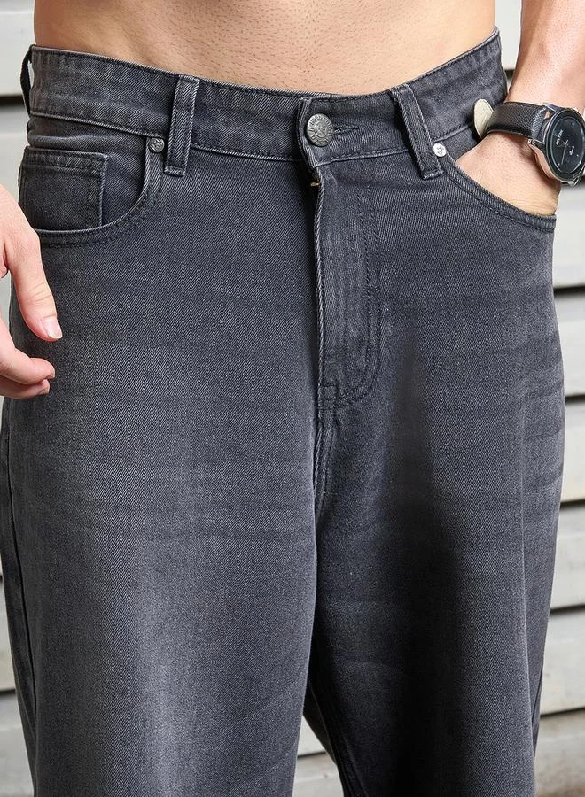 هاي ستار جينز قابل للتمدد بخصر متوسط وقصة مريحة