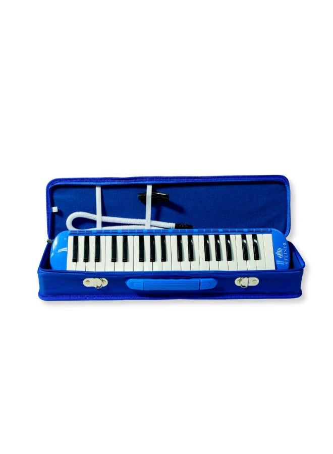 Steiner 37-Key Melodica GSM-08 – Portable Wind Keyboard Instrument with Carrying Case and Mouthpiece – Blue Finish - Image 2