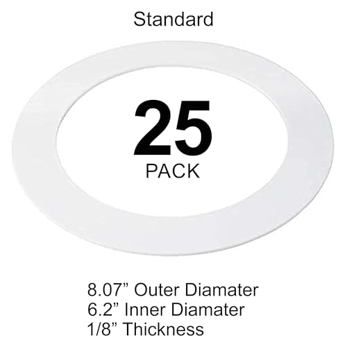 harrrrd 25 Pack Gloss White Goof Trim Ring for 6" Inch Recessed Can Lighting Down Light, Outer Diameter 8 Inches - Image 2