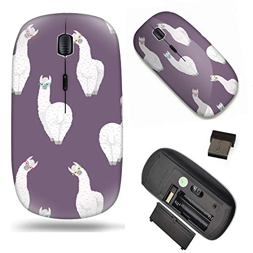 Nothers Wireless 2.4G Computer Laptop Mouse Mice/Funny Cute Alpaca Llama in Glasses - Image 1