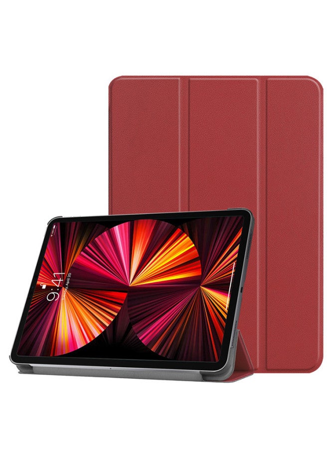 For Apple IPadMini6 Flat Protective Case Mini 6 Tri-fold Caster 8.3 Inch Protective Case 5-Color:Wine Red-Applicable Model:iPad Mini6 2021 New - Image 1