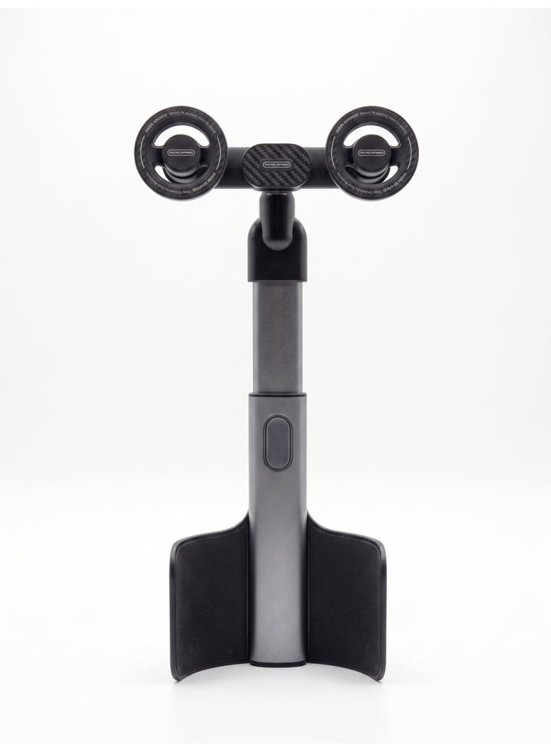 MICRO SPEED 2-in-1 Dual Car Cup Holder Phone Mount with Magnetic Magsafe Bracket & 360° Rotation, Double Smartphone Car Stand - Model MS-877 - Image 1