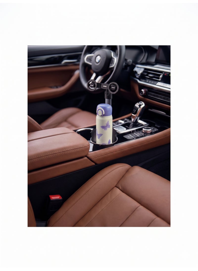 MICRO SPEED 2-in-1 Dual Car Cup Holder Phone Mount with Magnetic Magsafe Bracket & 360° Rotation, Double Smartphone Car Stand - Model MS-877 - Image 3
