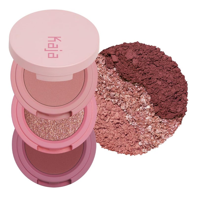 Kaja 3 Colors Eyeshadow - Beauty Bento 07 Glowing Guava | Mosaic Chrome, Shimmer, Matte finish, Cruelty free, K-Beauty Mini Palettes, Easy Finger Blendable, Glitter, High Pigmentation, 0.03 Oz - Image 1