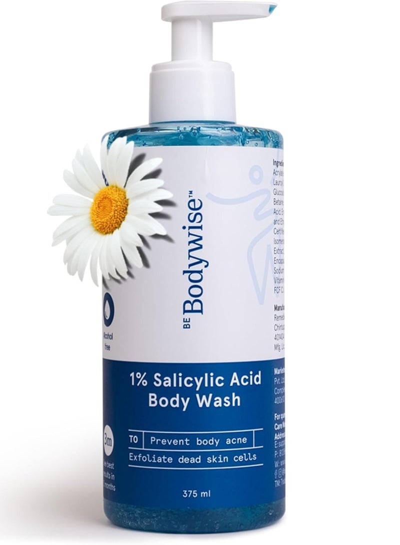 Be Bodywise 1% Salicylic Acid Body Wash 375 ml Refreshing Showering Gel that Helps to Prevent Body Acne & Cleanse Skin Paraben and SLS free - Image 1