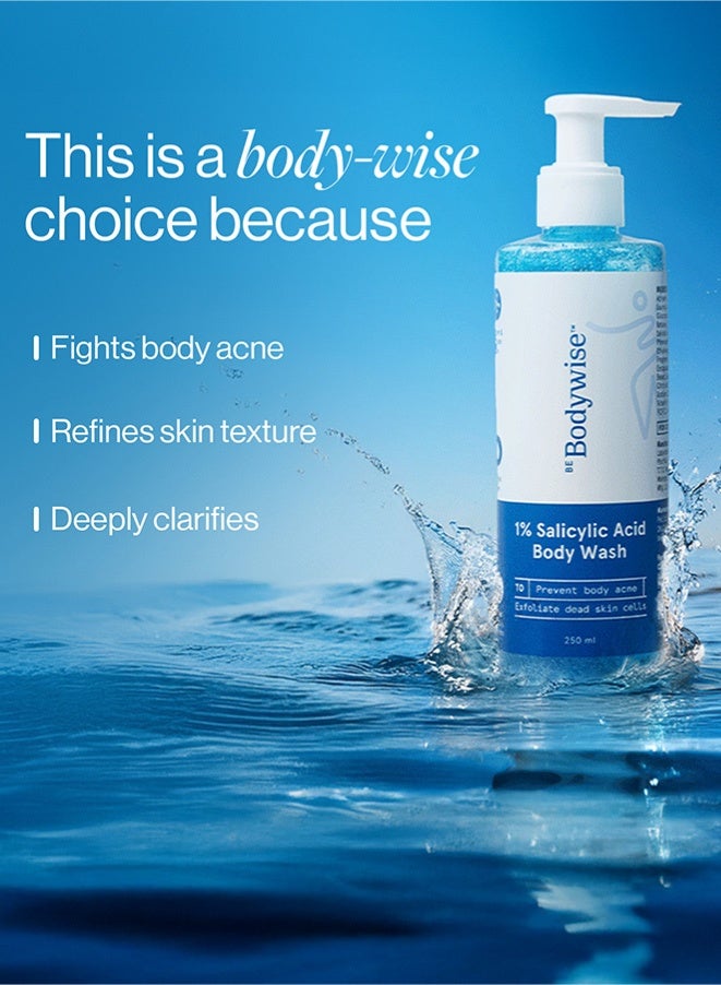 Be Bodywise 1% Salicylic Acid Body Wash 375 ml Refreshing Showering Gel that Helps to Prevent Body Acne & Cleanse Skin Paraben and SLS free - Image 3
