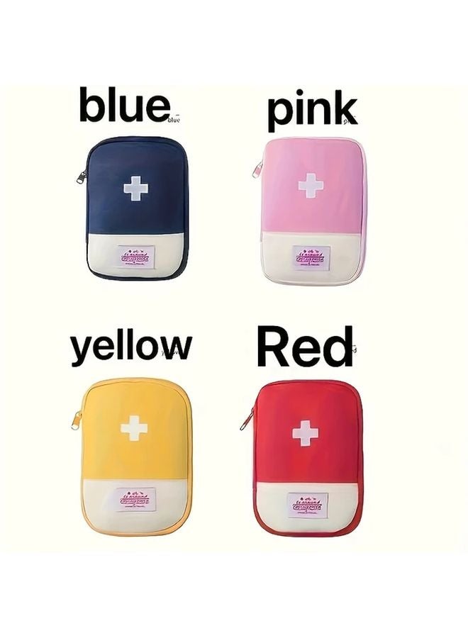 Large Pink Embroidery Details Portable Outdoor Fabric First Aid Medicine Storage Bag - Image 2