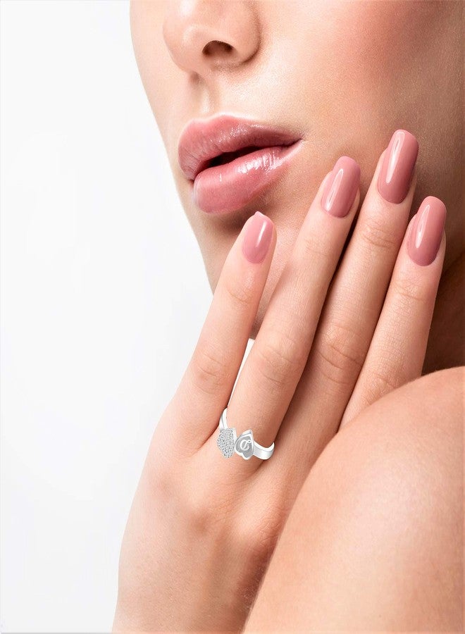 Amaal Valentine's Collection Crystal Silver Plated and American Diamond Ring for Unisex - Image 2