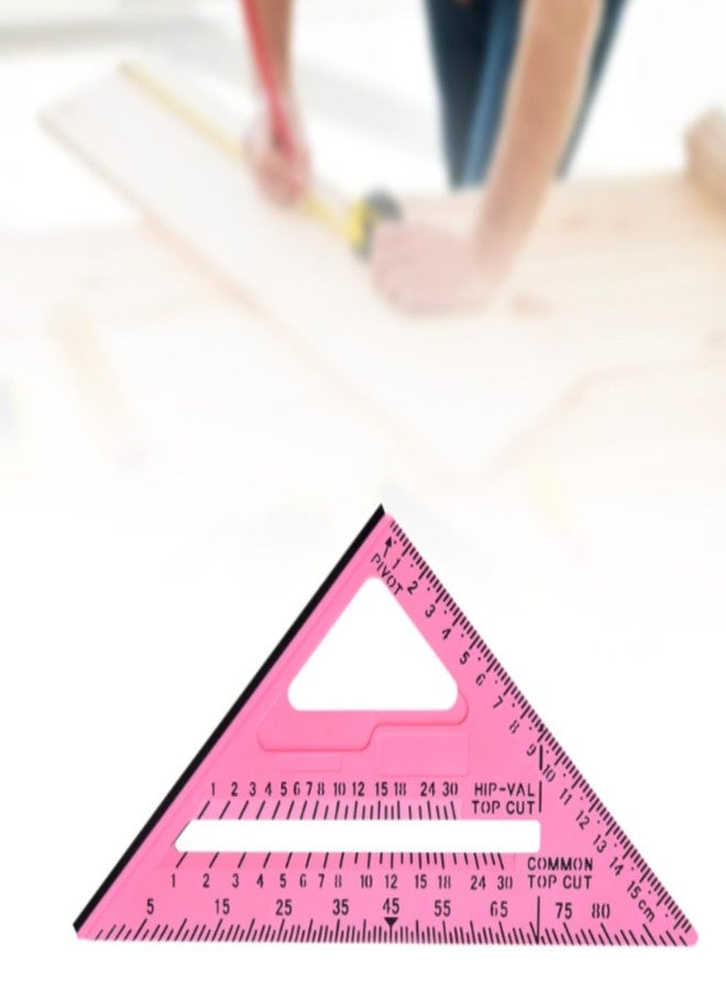 Baoblaze Carpentry Triangle Ruler, Metric and Imperial Scribing Carpenter Marking Tool,Measuring Square Tool for Industrial Carpenter Building, Pink - Image 4