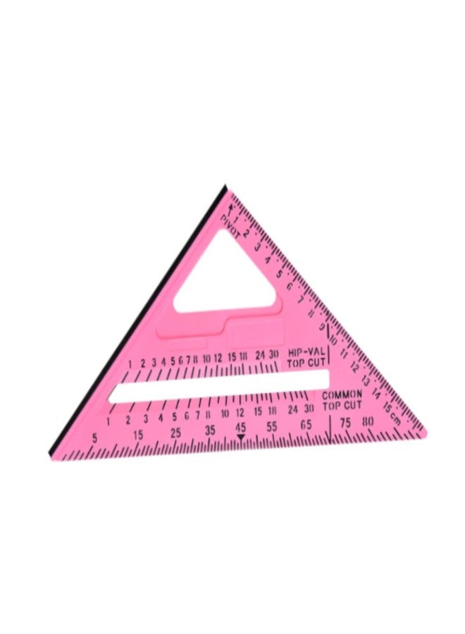 Baoblaze Carpentry Triangle Ruler, Metric and Imperial Scribing Carpenter Marking Tool,Measuring Square Tool for Industrial Carpenter Building, Pink - Image 1