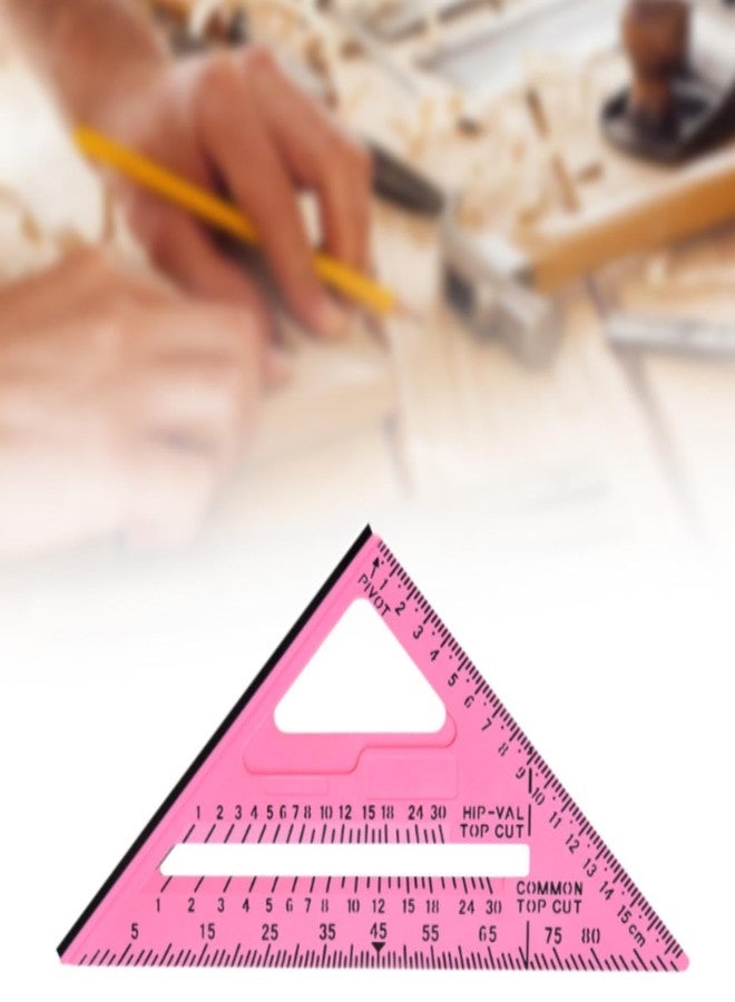Baoblaze Carpentry Triangle Ruler, Metric and Imperial Scribing Carpenter Marking Tool,Measuring Square Tool for Industrial Carpenter Building, Pink - Image 3