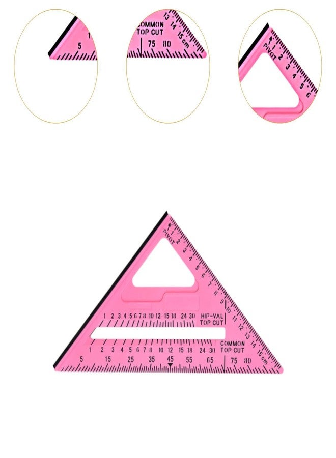 Baoblaze Carpentry Triangle Ruler, Metric and Imperial Scribing Carpenter Marking Tool,Measuring Square Tool for Industrial Carpenter Building, Pink - Image 5