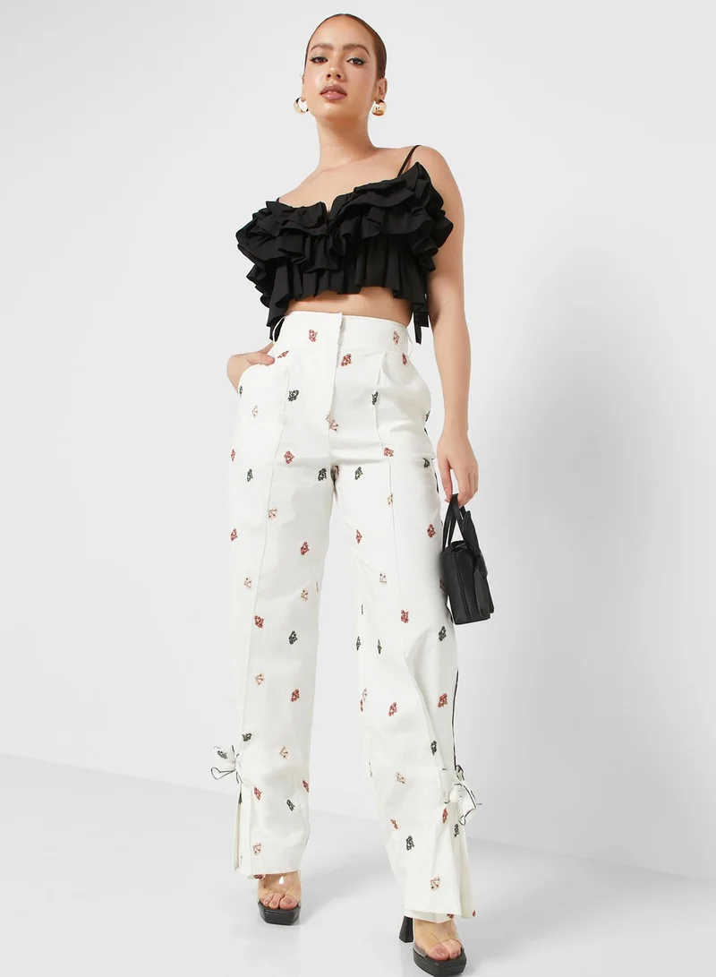 نوكتورن Wide Leg High Waist Pants