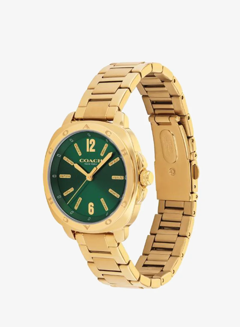 Coach  3-Hand Kitt Collection Quartz Movement Watch For Women With Gold-Tone Stainless Steel Bracelet - 14504535 for Women | Best Price UAE