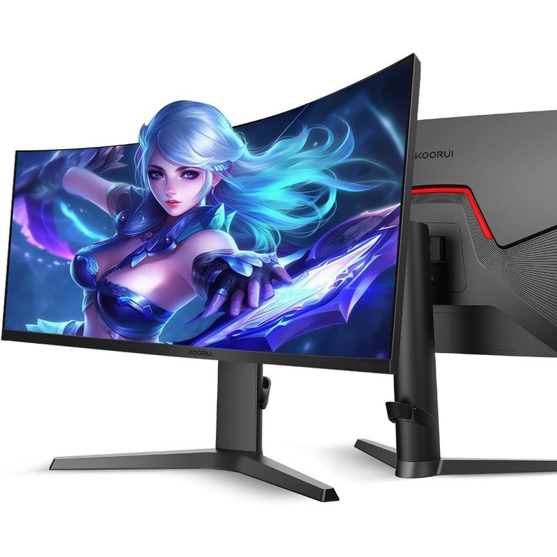 21:9 WQHD 3440 x 1440 Curved Gaming Monitor 165Hz Refresh Rate 1ms MPRT Response AMD FreeSync Premium NVIDIA G-SYNC Compatible 1800R Radius HDMI DisplayPort 90 DCI-P3 OSD Joystick For PC Gamers - Image 2