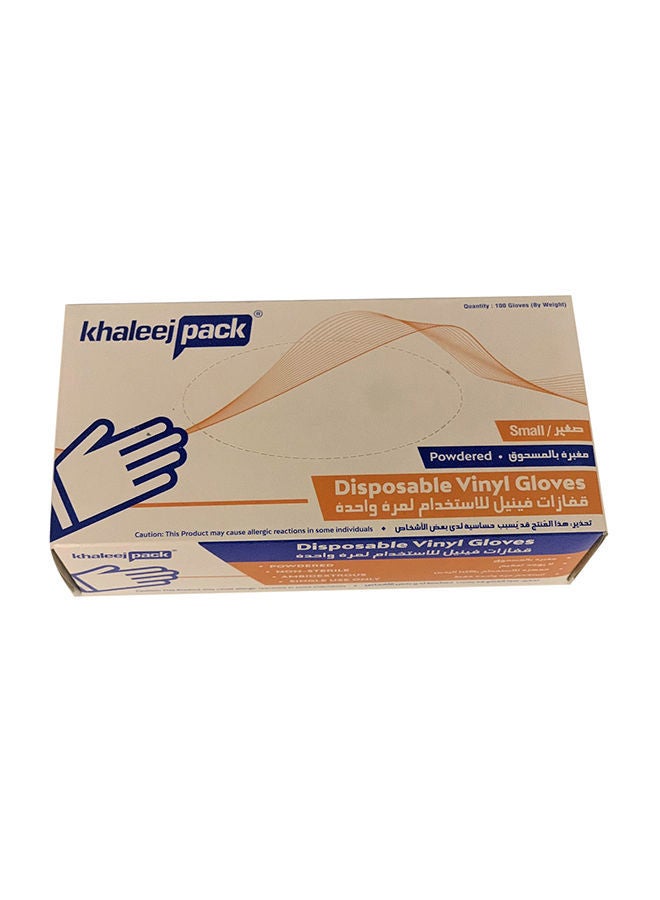 NIBEMINENT 100-Piece Disposable Vinyl Powdered Gloves - Medium Clear - Image 1