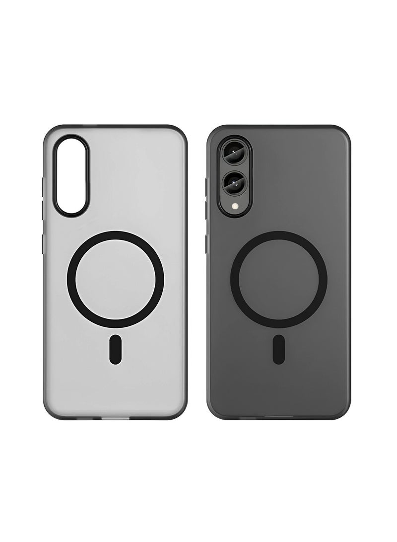 دبليو تيك غطاء واقي أنيق لهاتف سامسونج جالاكسي S25 إيدج 5G من سلسلة سندي 2025، هجين شفاف مع شحن مغناطيسي، وحواف مرتفعة للكاميرا - باللون الأسود - Image 2