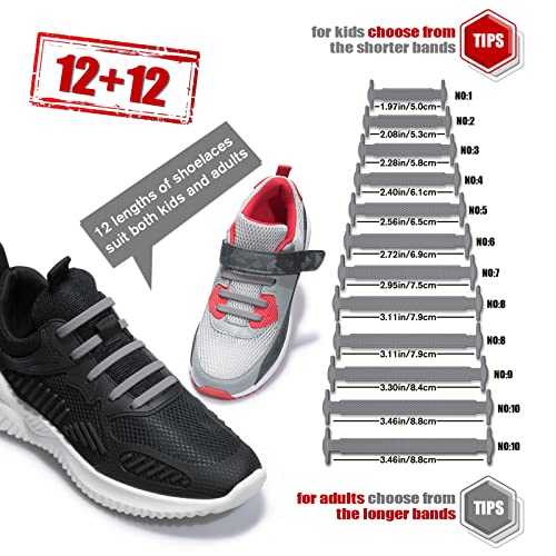 HOMAR No Tie Shoelaces for Kids Adults Stretch Elastic Tieless No Tie Shoe Laces - Image 3