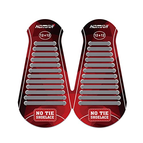 HOMAR No Tie Shoelaces for Kids Adults Stretch Elastic Tieless No Tie Shoe Laces - Image 1