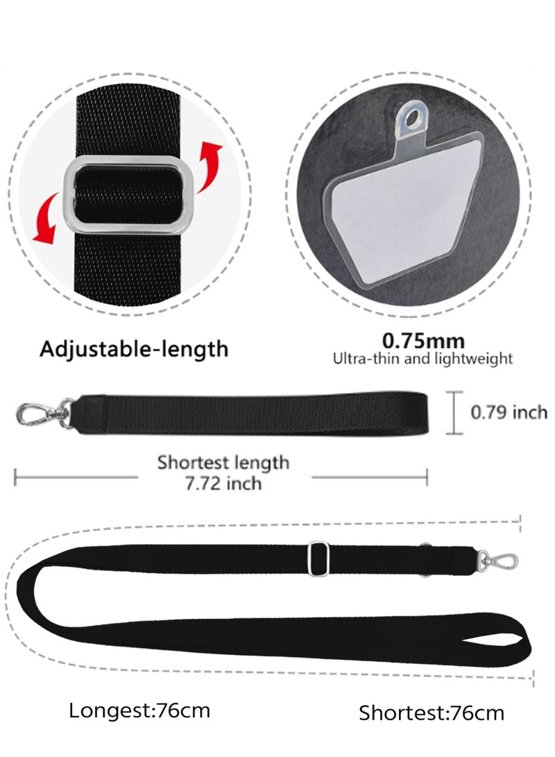 2-Piece Phone Lanyard, Neck Strap and Wrist Tether Key Chain Holder Universal for Phone Case Anchor Fit All Smartphone (Black)  - Image 2
