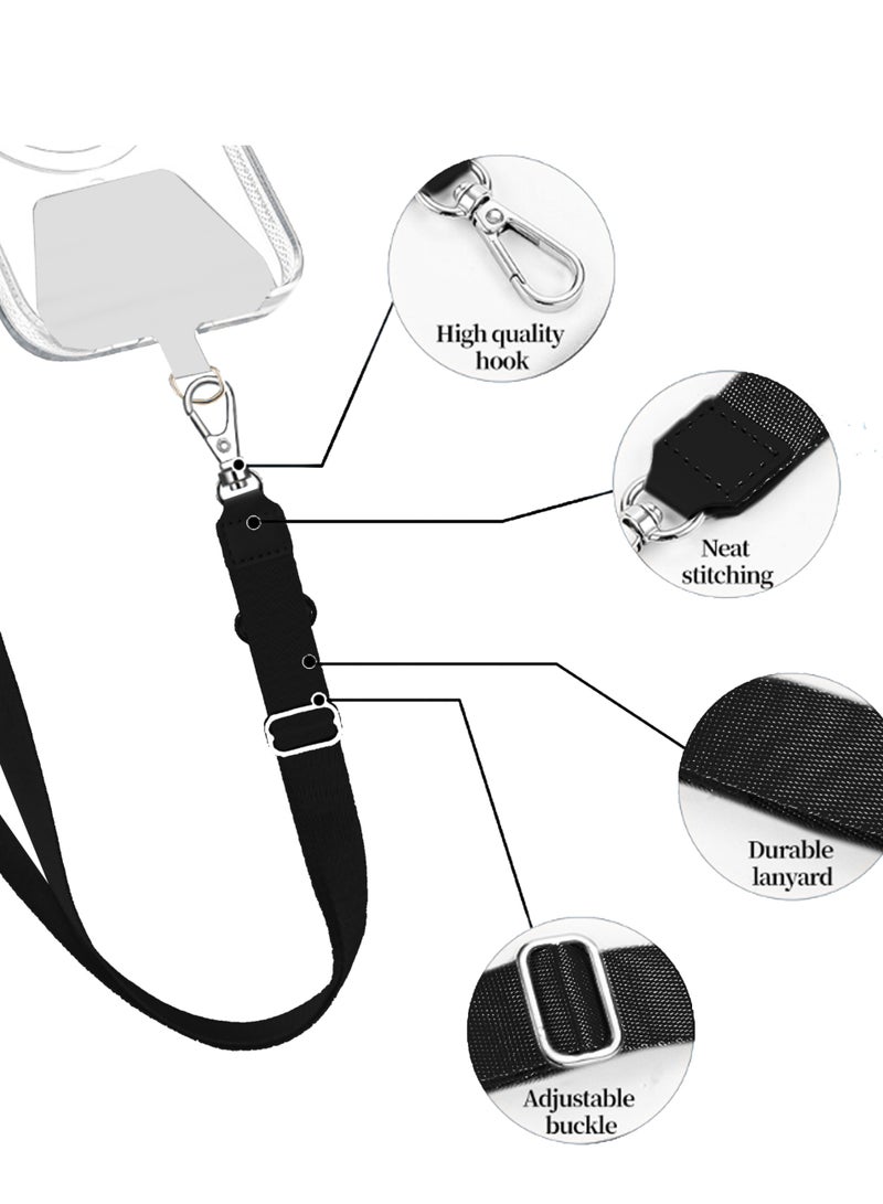 2-Piece Phone Lanyard, Neck Strap and Wrist Tether Key Chain Holder Universal for Phone Case Anchor Fit All Smartphone (Black)  - Image 3