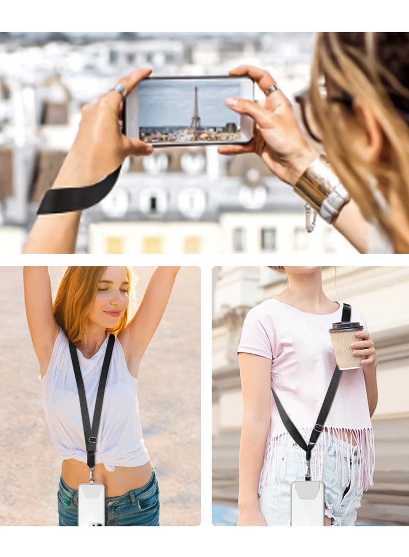 2-Piece Phone Lanyard, Neck Strap and Wrist Tether Key Chain Holder Universal for Phone Case Anchor Fit All Smartphone (Black)  - Image 5